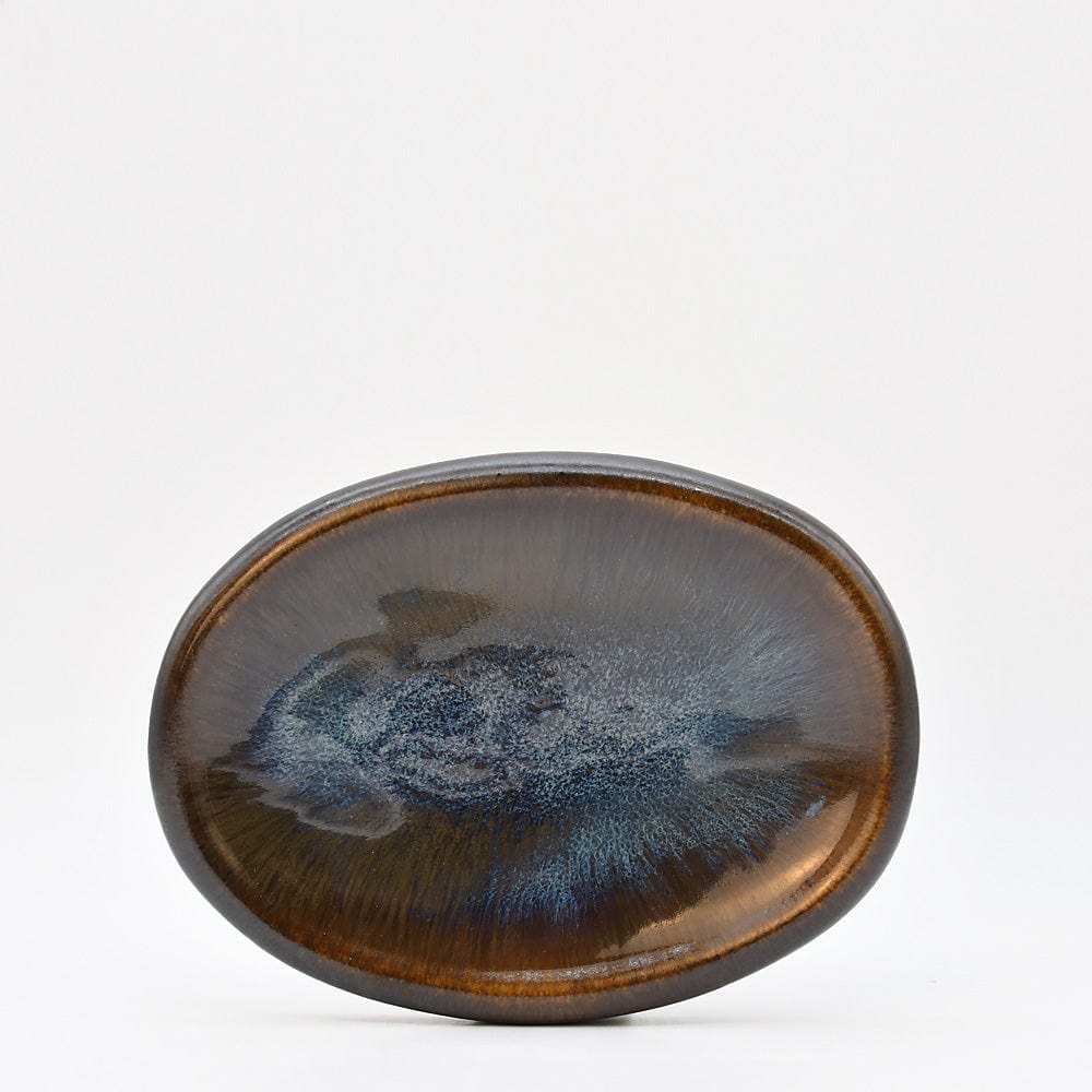 Assiette à entrée en grès marron portugais Plat en grès Onyx - 26cm