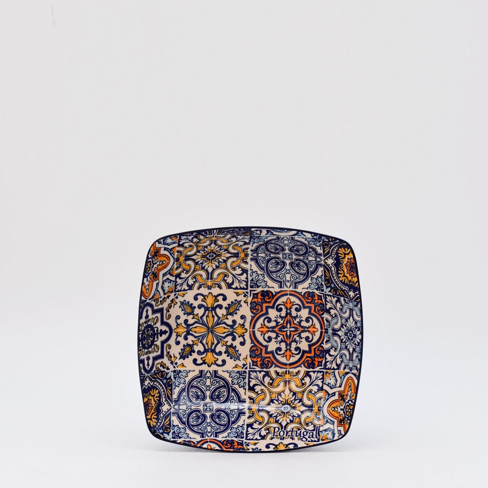 Assiette creuse en céramique du Portugal I Vente en ligne Petit plat creux "Azulejos" - Jaune