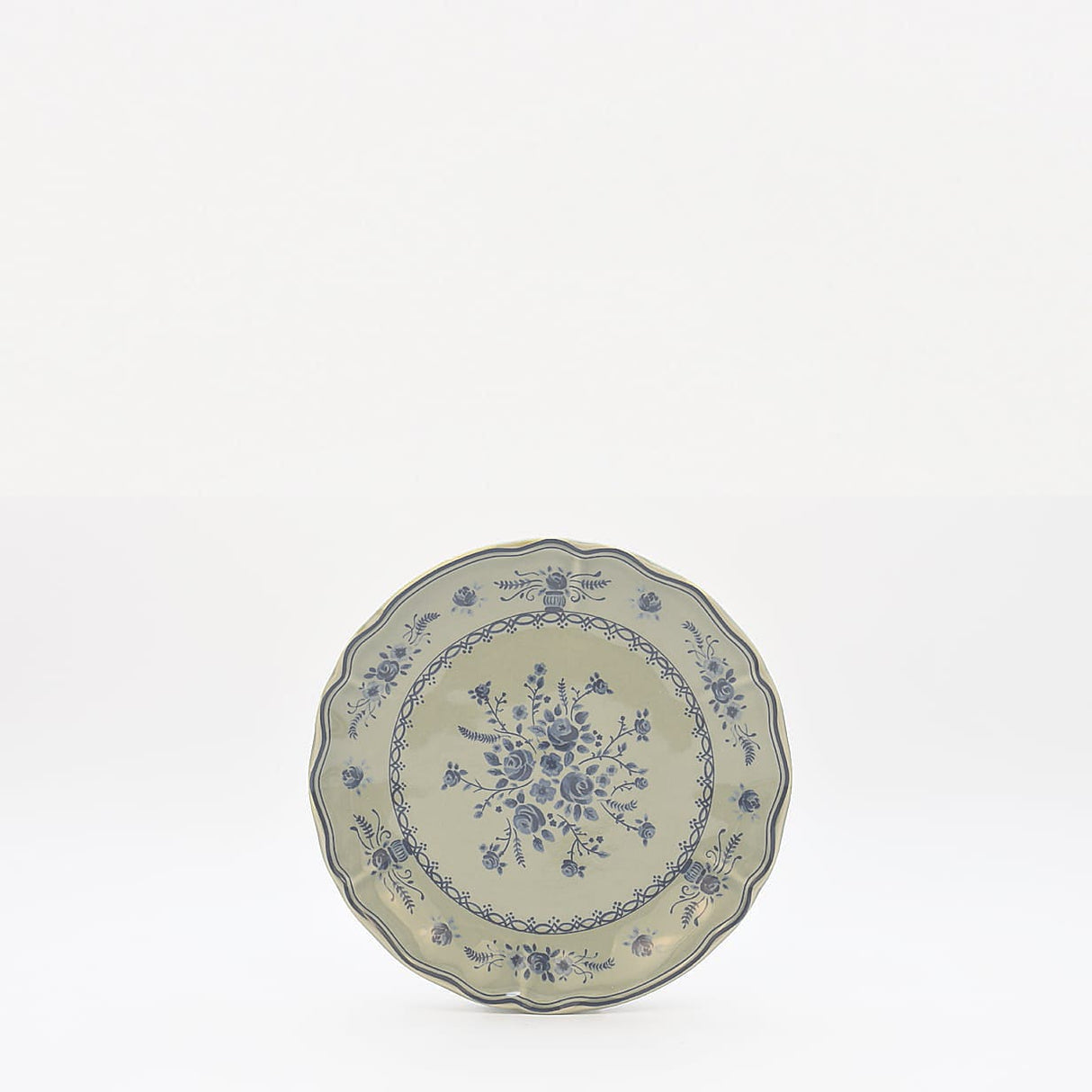 Assiette en Grès Fin florale verte 17cm | Vaisselle Portugaise Assiette en grès fin "Vila" 17cm - Vert
