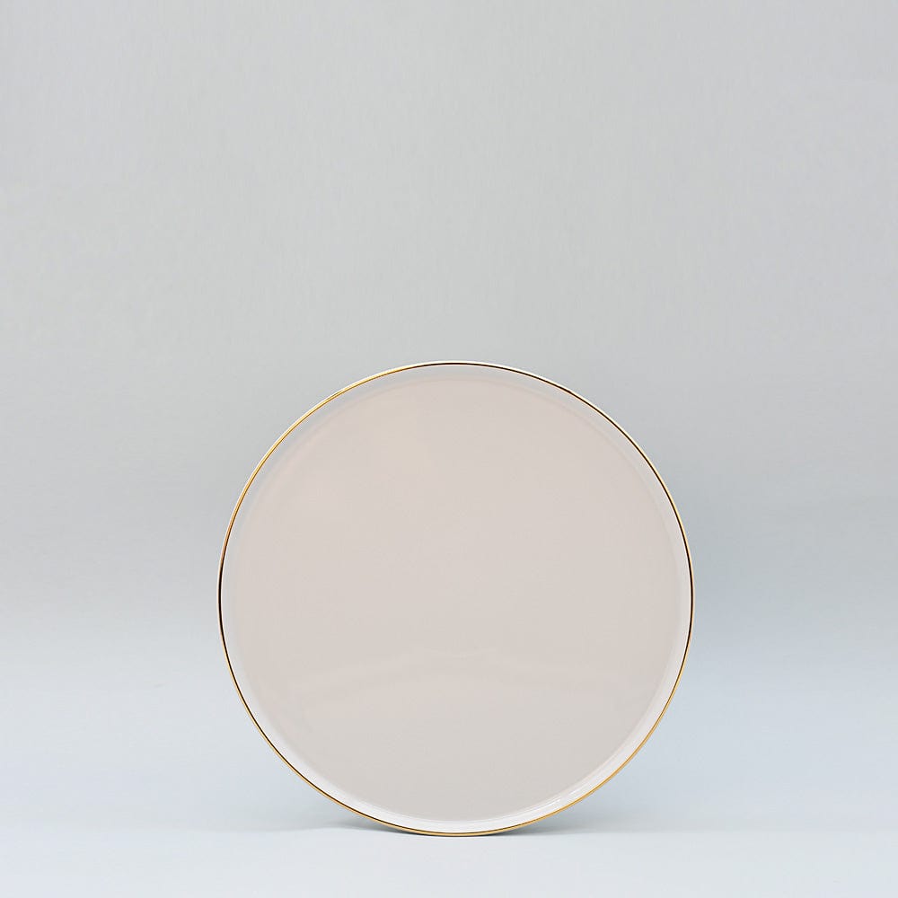 Assiette en porcelaine blanche à bord doré Ø21cm – Fabriquée au Portugal Assiette en porcelaine "Resonance" - 23cm