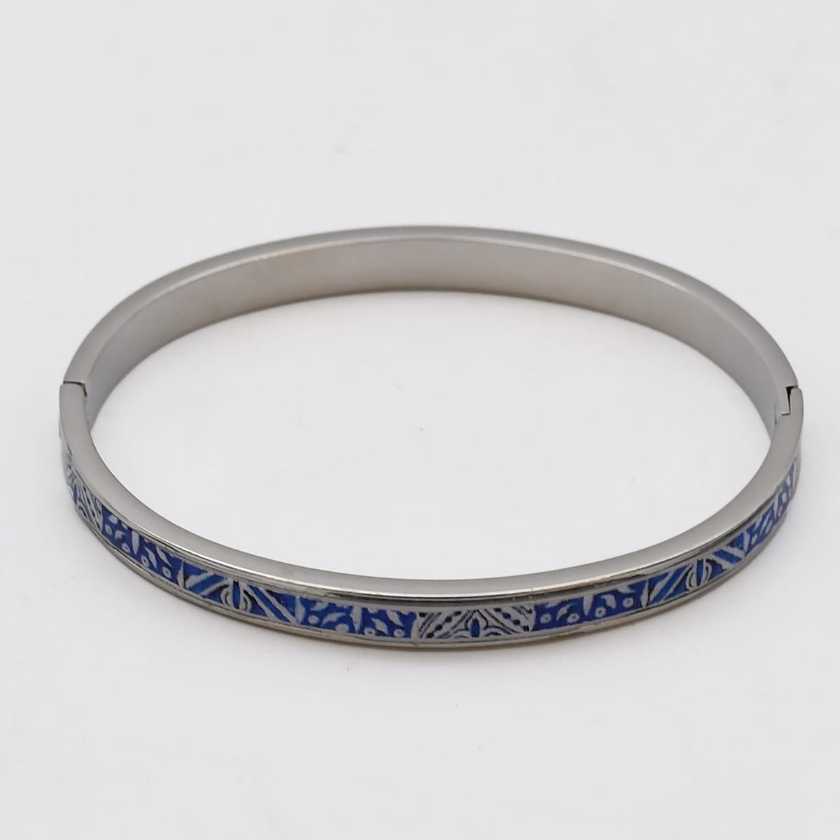 Bracelet en métal aux motifs azulejos bleus I Bijoux fantaisie portugais Bracelet "Azulejos"