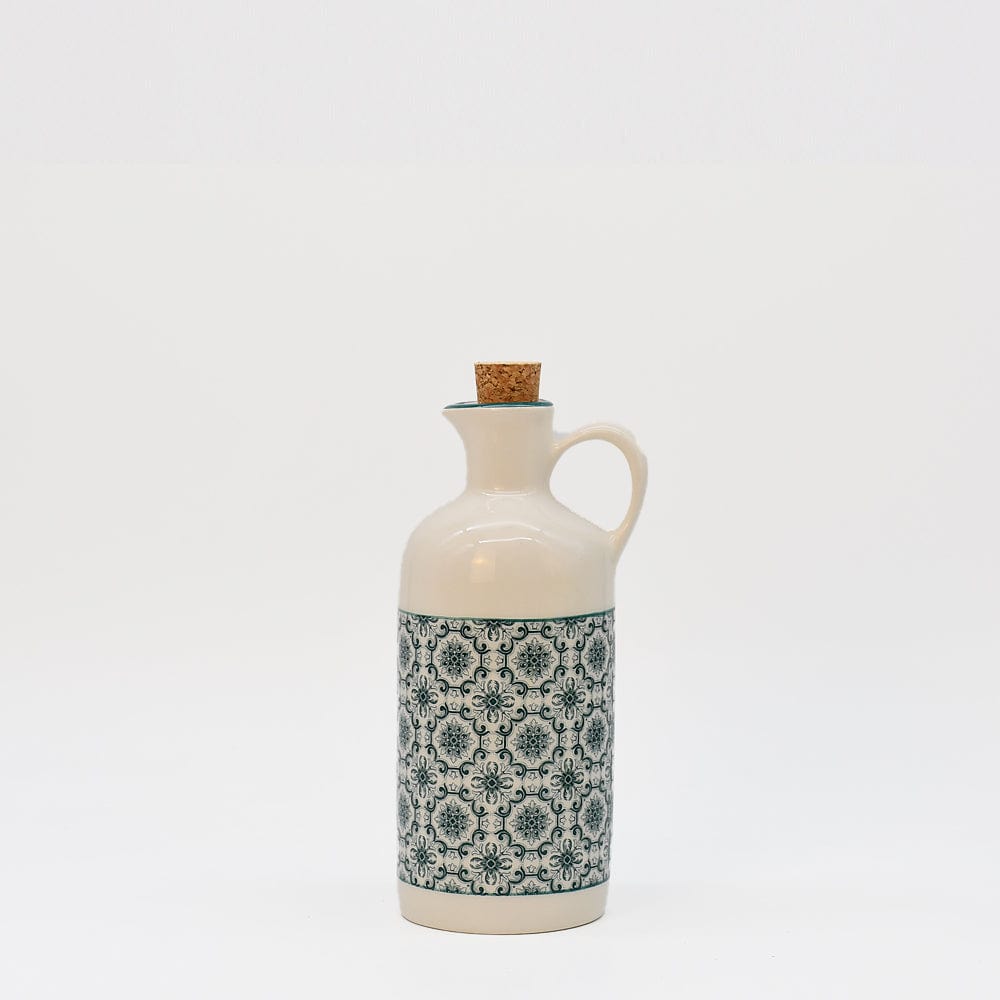 Carafe à huile en céramique motifs azulejos verts Carafe à huile en céramique "Padrão" - Verte
