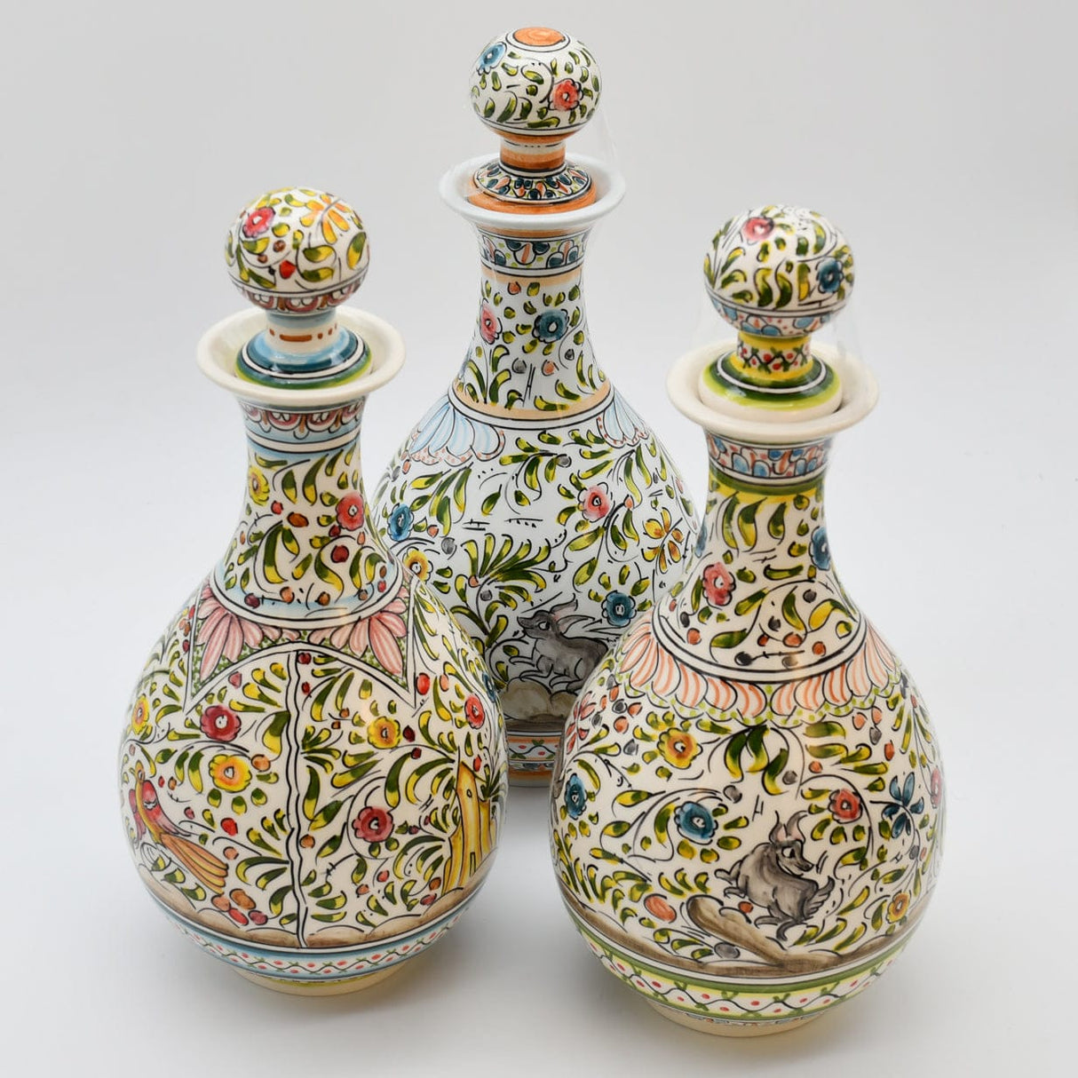 Carafe multicolore en céramique de Coimbra peinte à la main Carafe en céramique de Coimbra