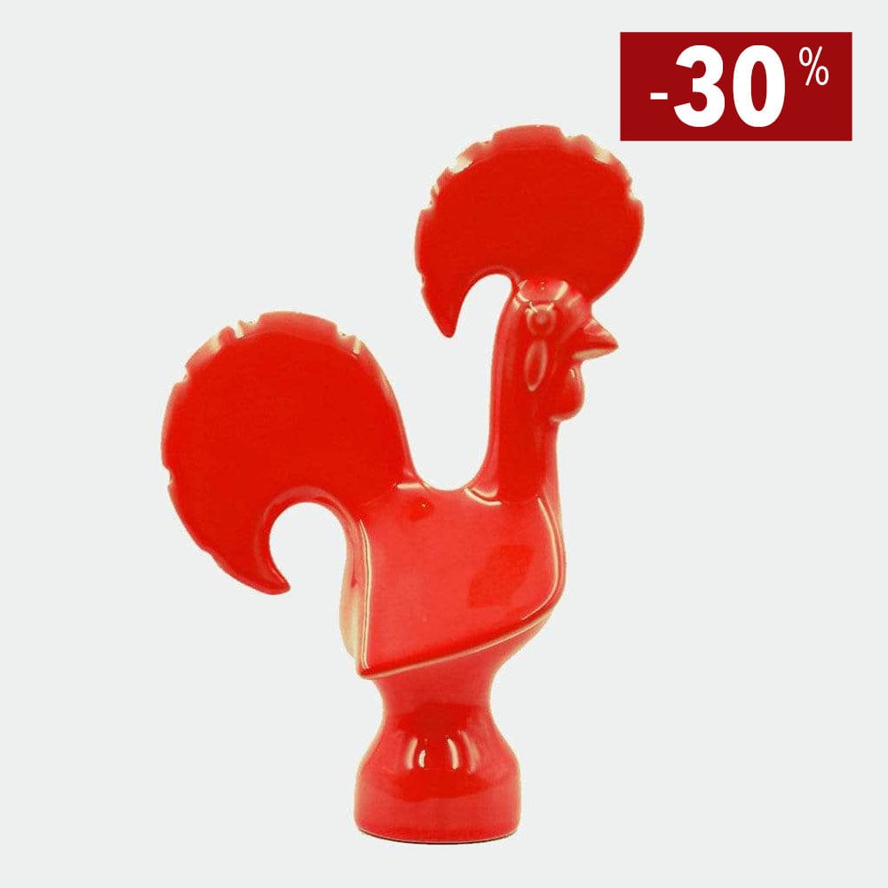 Coq de Barcelos en céramique I Produit artisanal du Portugal Coq portugais en céramique - Rouge