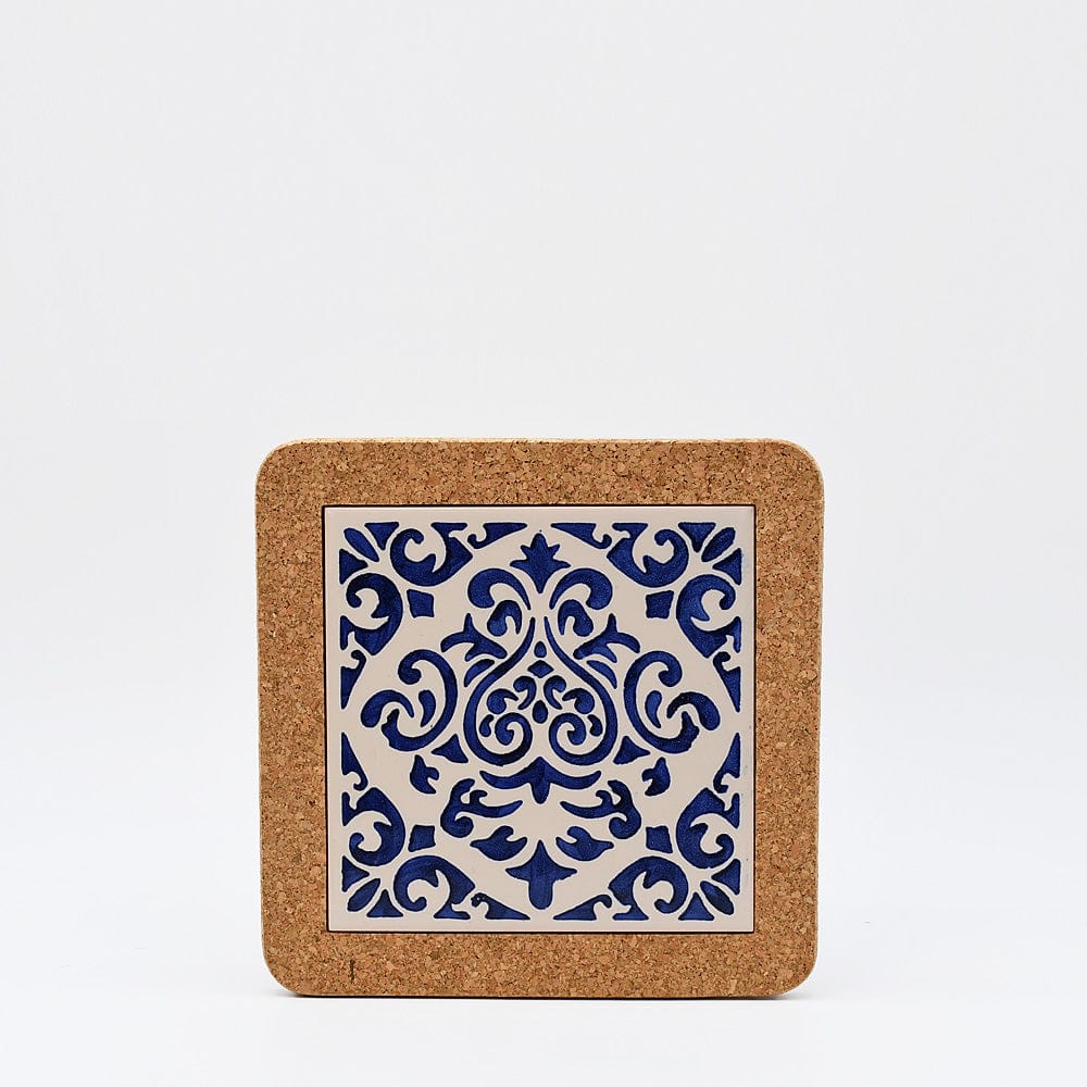 Dessous de plat en liège et céramique "Azulejos" 10 motifs - 20cm Dessous de plat en liège et céramique "Azulejos" 10 motifs - 20cm Motif 10