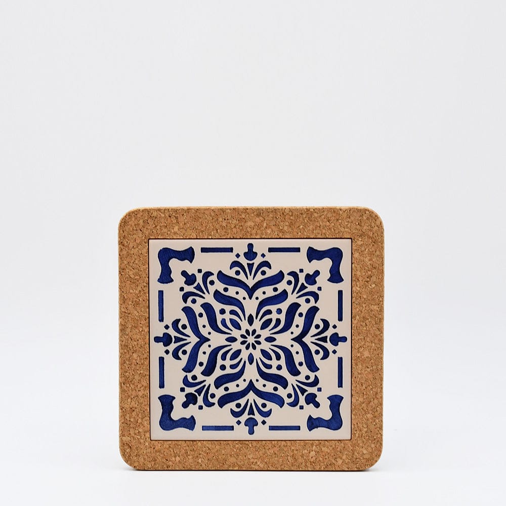 Dessous de plat en liège et céramique "Azulejos" 10 motifs - 20cm Dessous de plat en liège et céramique "Azulejos" 10 motifs - 20cm Motif 9