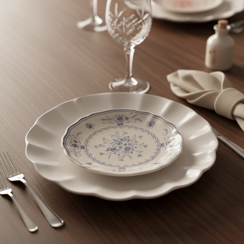 Duo d'Assiettes blanches Rosa & Vila 17cm en Grès Fin | Harmonie Portugaise Duo d'Assiettes en Grès Fin "Rosa & Vila" - Blanc
