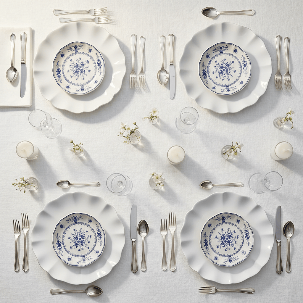 Duo d'Assiettes blanches Rosa & Vila 17cm en Grès Fin | Harmonie Portugaise Duo d'Assiettes en Grès Fin "Rosa & Vila" - Blanc