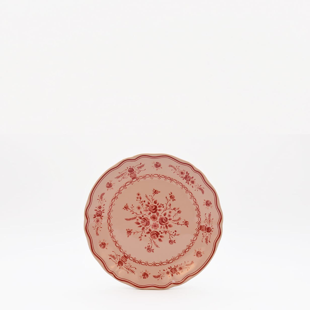 Grande assiette en grès en forme de feuille de chou Assiette en grès "Vila" 17cm - Rose