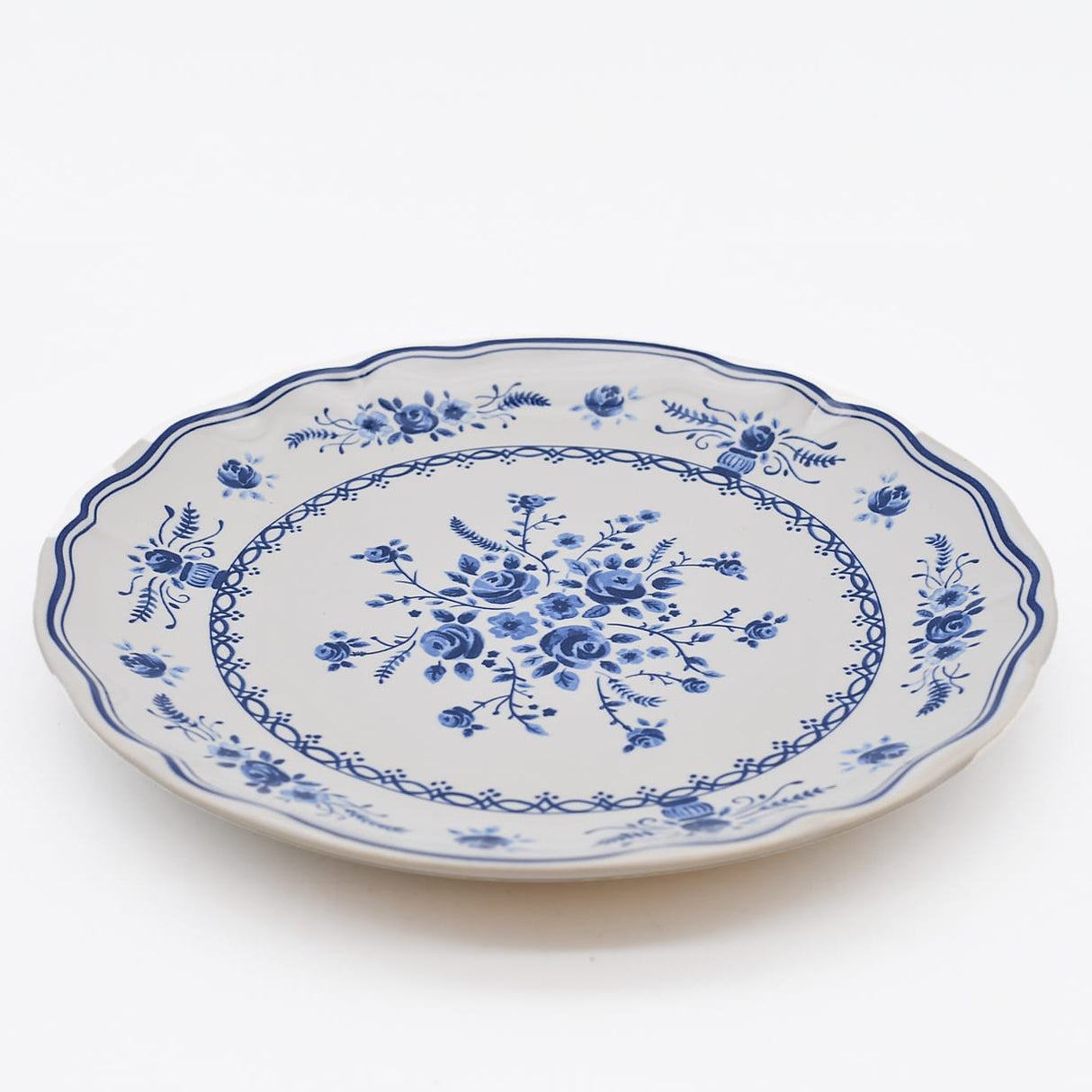 Grande assiette en grès en forme de feuille de chou Assiette en grès "Vila" 21cm - Blanc