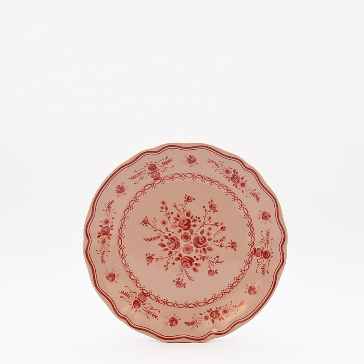 Grande assiette en grès en forme de feuille de chou Assiette en grès "Vila" 21cm - Rose