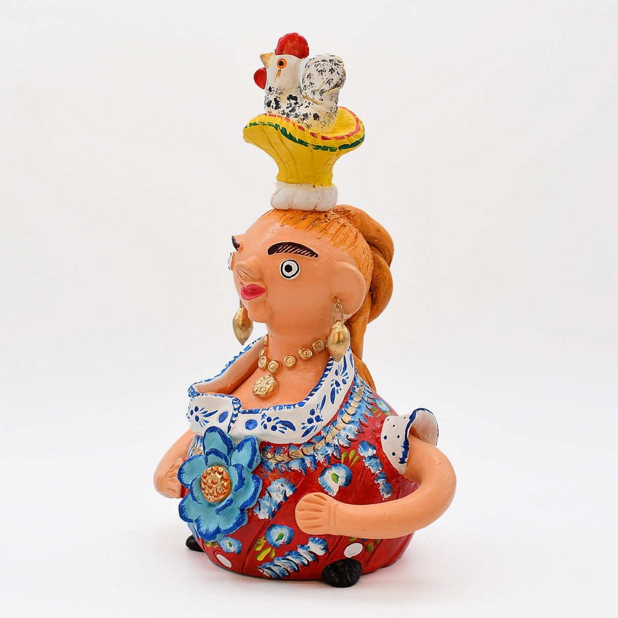 Grande figurine en terre cuite I Ar naïf du Portugal Boneca Barriguda 25 cm - Prazeres Côta