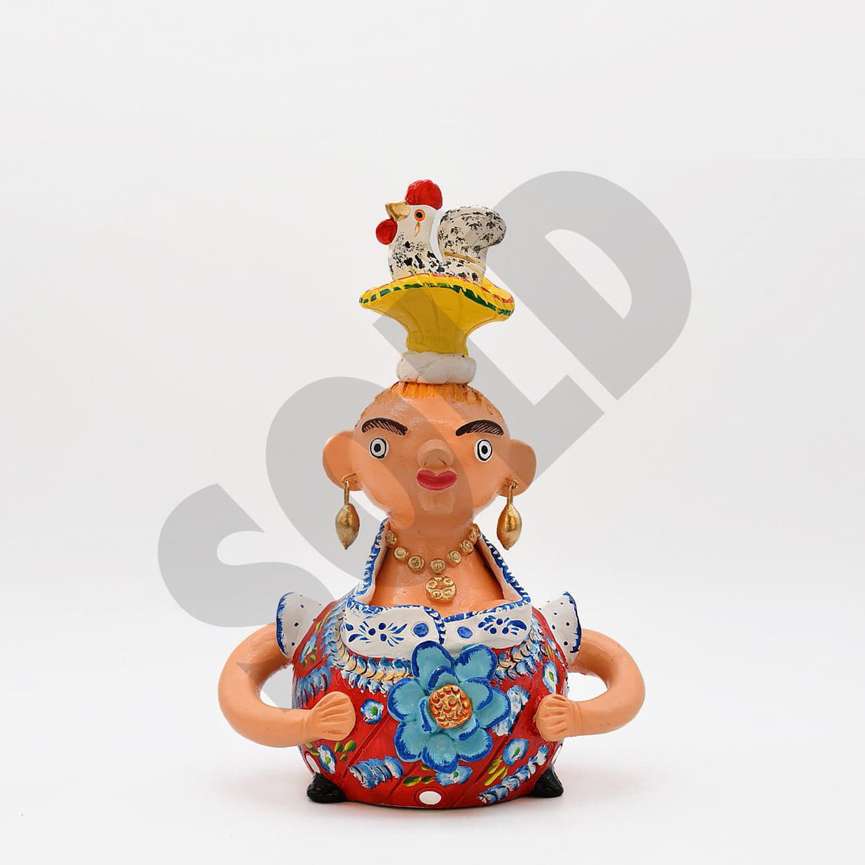 Grande figurine en terre cuite I Ar naïf du Portugal Boneca Barriguda 25 cm - Prazeres Côta