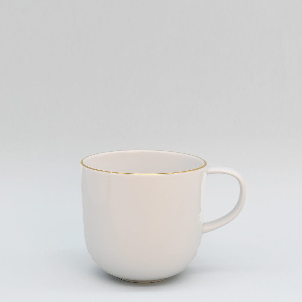 Mug en porcelaine blanche à bord doré – Fabriquée au Portugal Mug en porcelaine "Resonance"