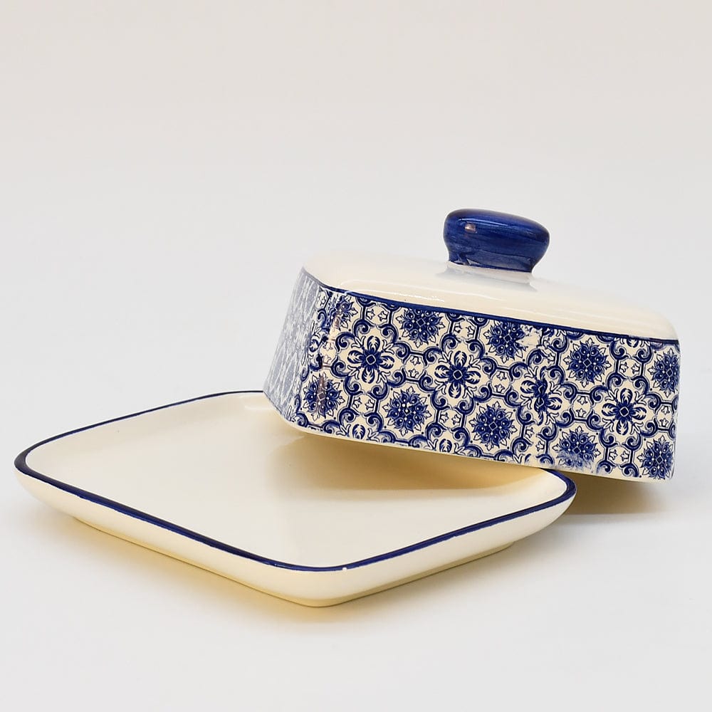 Mug portugais motifs azulejos Beurrier en céramique "Padrão"
