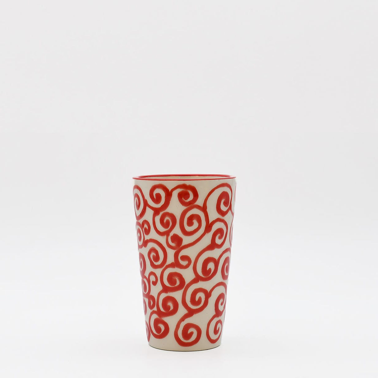 Mug Tourbillon rouge & crème en céramique artisanale Mug “Redemoinho” - Rouge