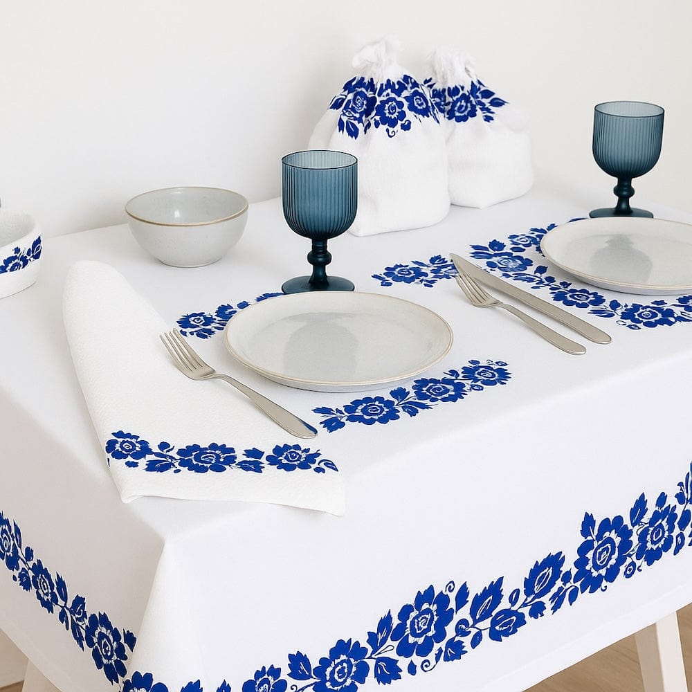 Nappe blanche portugaise de qualité hôtelière – Viana do Castelo Nappe en coton "Viana"