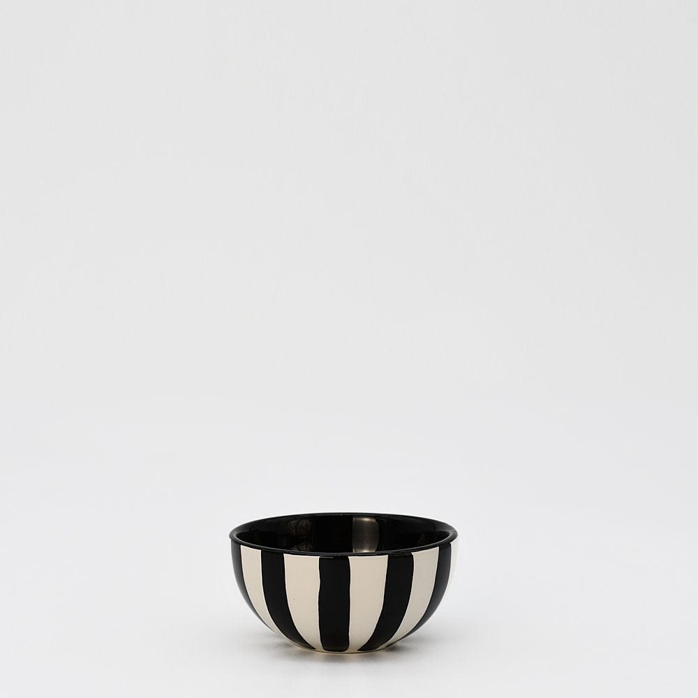 Petit bol en céramique rayé noir et blanc Petit bol rayé "Costa Nova Mar" - Noir