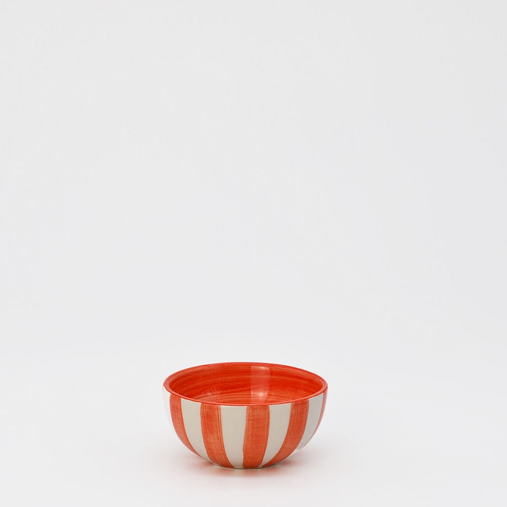 Petit bol en céramique rayé rouge et blanc Petit bol rayé "Costa Nova Mar" - Rouge