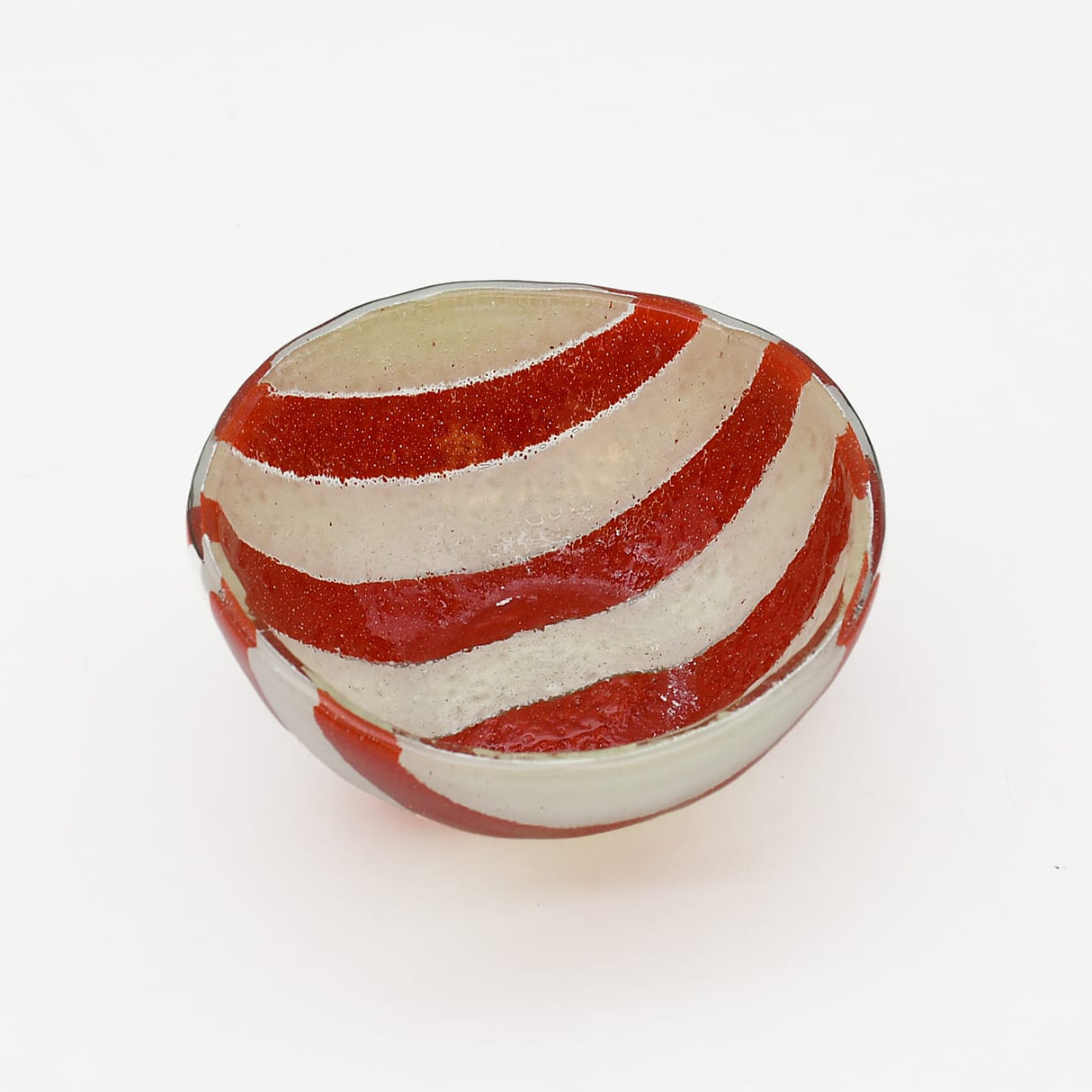 Petit bol en verre de Marinha Grande rouge & blanc I Artisanat portugais Saladier en verre "Marinha Grande" - Rouge