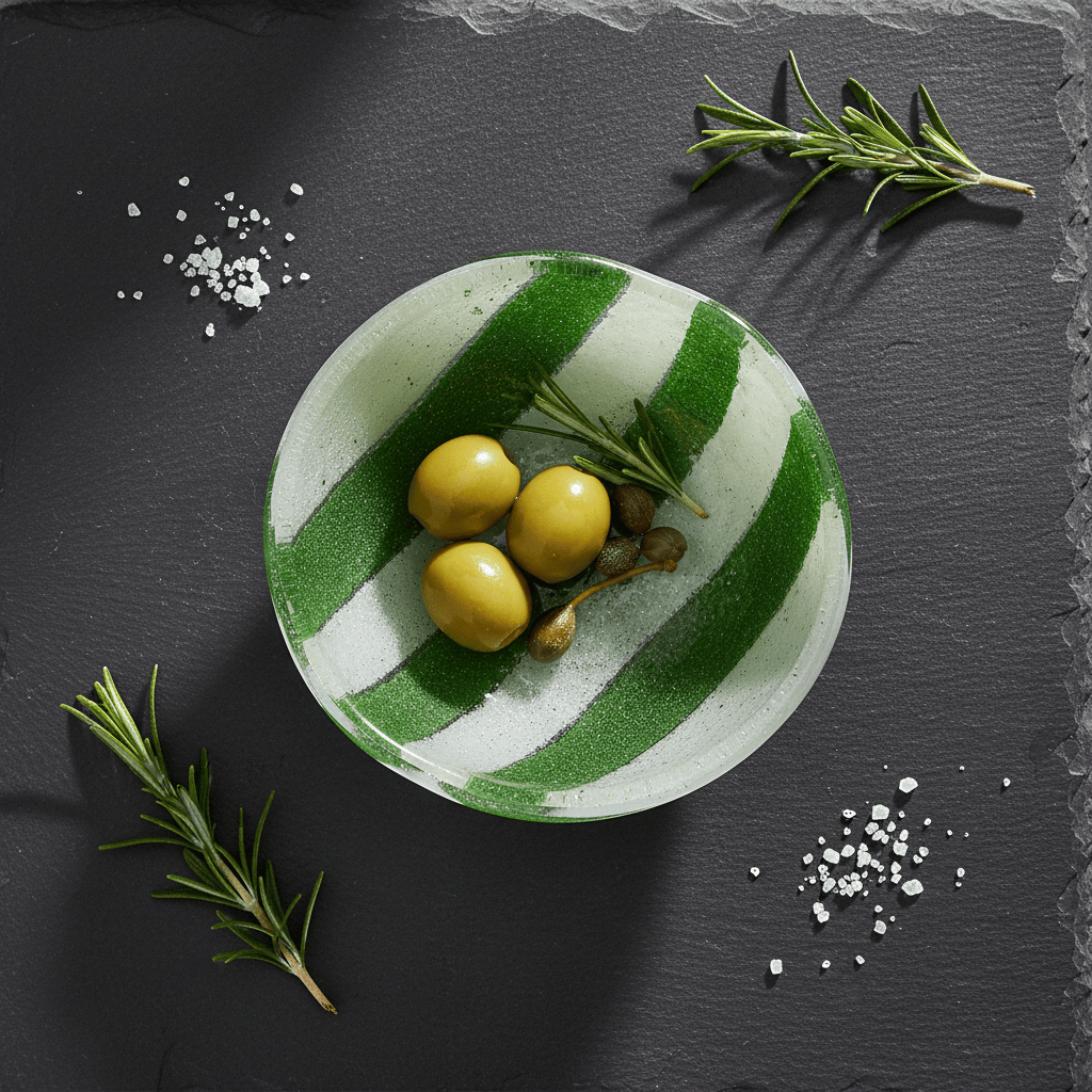 Petit bol en verre de Marinha Grande vert & blanc I Artisanat portugais Saladier en verre "Marinha Grande" - Vert