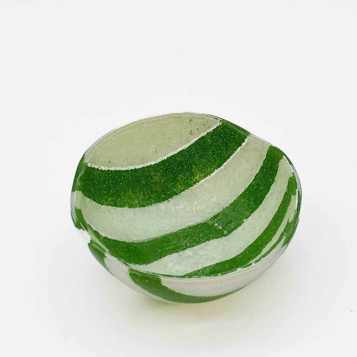 Petit bol en verre de Marinha Grande vert & blanc I Artisanat portugais Saladier en verre "Marinha Grande" - Vert