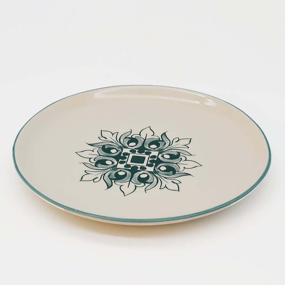 Petite assiette en céramique motifs azulejos verts Assiette en céramique "Brasão" 20cm - Verte