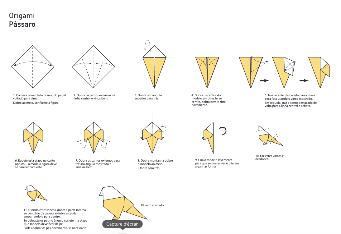 Planche d'origamis portugais Planches d'origami portugais