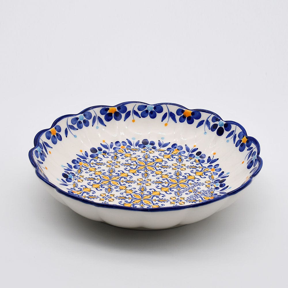 Plat en céramique traditionnel du Portugal I Jaune 28cm Saladier en céramique "Tradicional" Jaune - 24cm