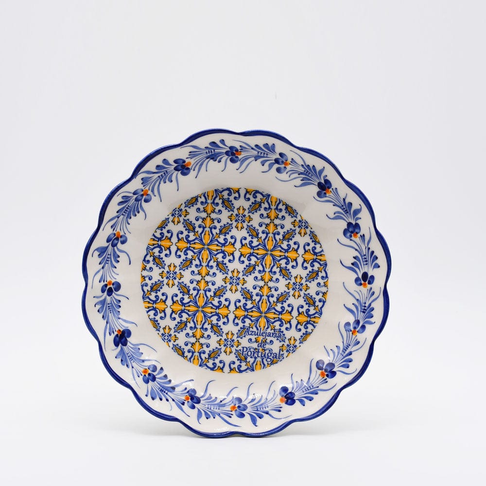 Plat en céramique traditionnel du Portugal I Jaune 28cm Saladier en céramique "Tradicional" Jaune - 24cm
