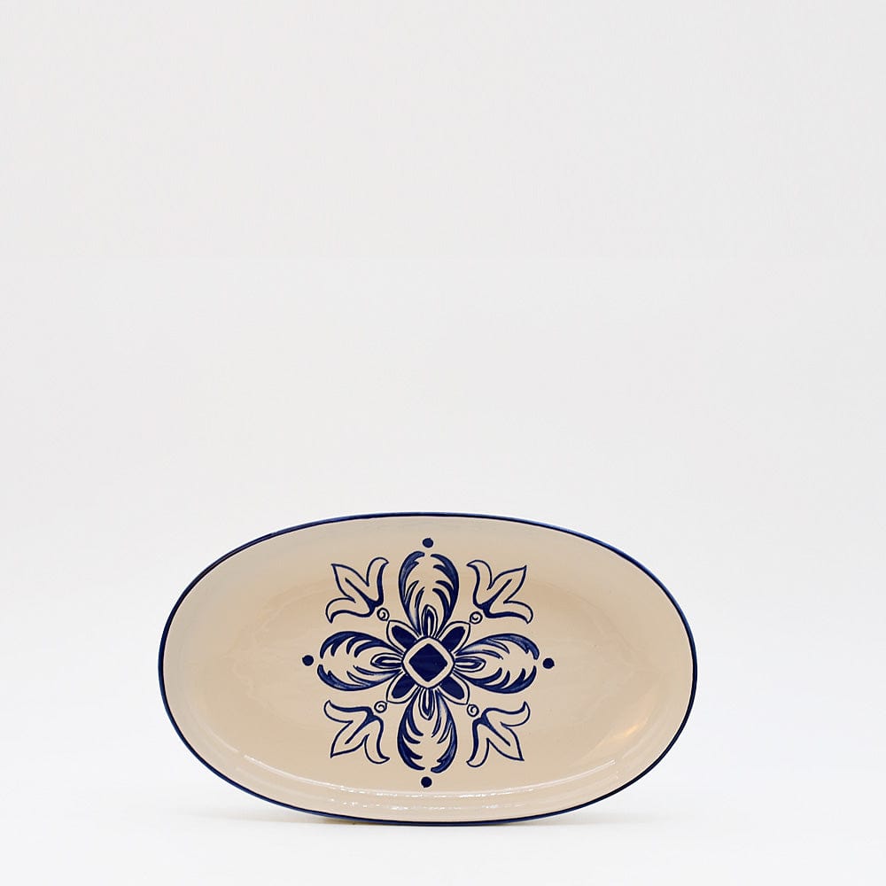 Plat ovale en céramique motifs Azulejos 24cm version 2 Plat ovale en céramique "Azulejos" 2 - 24cm