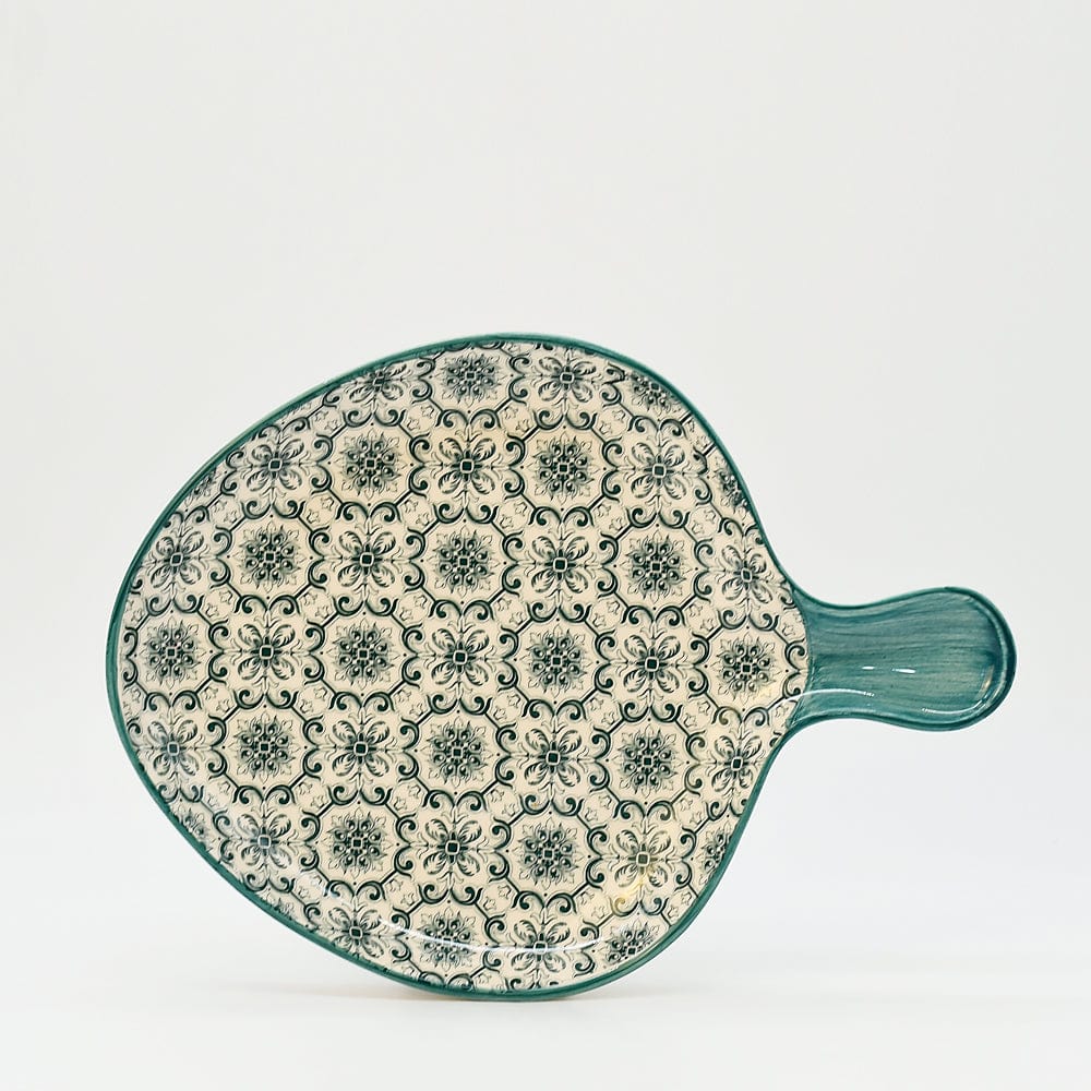 Plat ovale en céramique motifs azulejos verts Plat en céramique "Padrão" - Vert