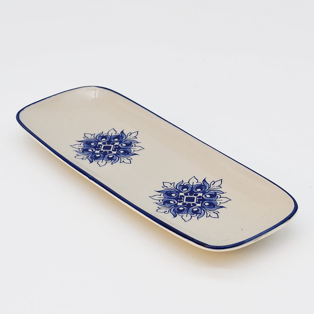 Plat rectangulaire en céramique motifs Azulejos bleus 22cm Plat en céramique "Brasão" 22cm - Bleu