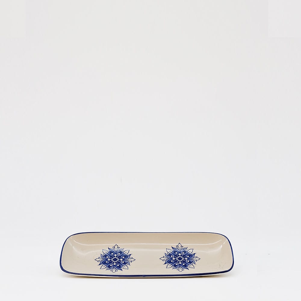 Plat rectangulaire en céramique motifs Azulejos bleus 22cm Plat en céramique "Brasão" 22cm - Bleu