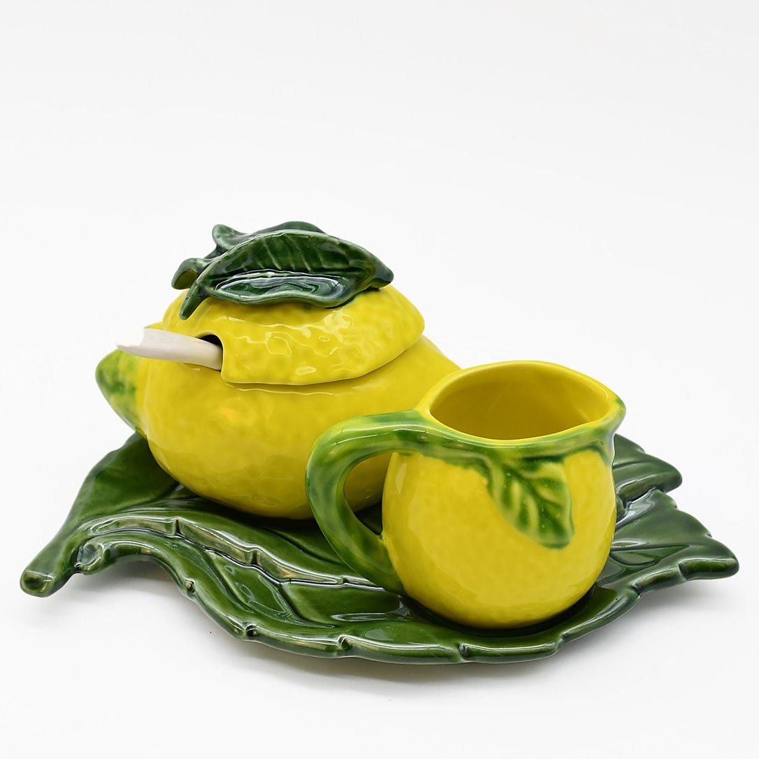 Saladier en forme de citron I Vaisselle artisanale du Portugal Service à thé en forme de citron