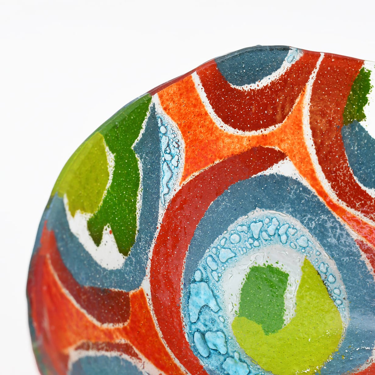 Saladier en verre fusionné - Design abstrait | Portugal Saladier en verre "Marinha Grande" - 28cm