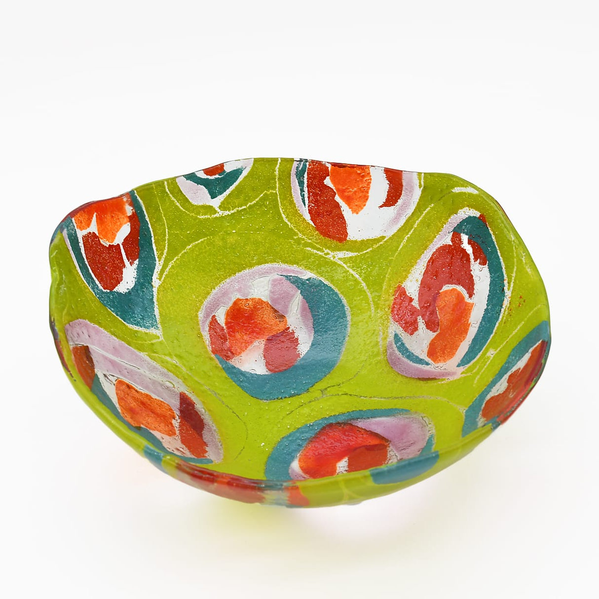 Saladier en verre fusionné - Design abstrait | Portugal Saladier en verre "Marinha Grande" - 28cm
