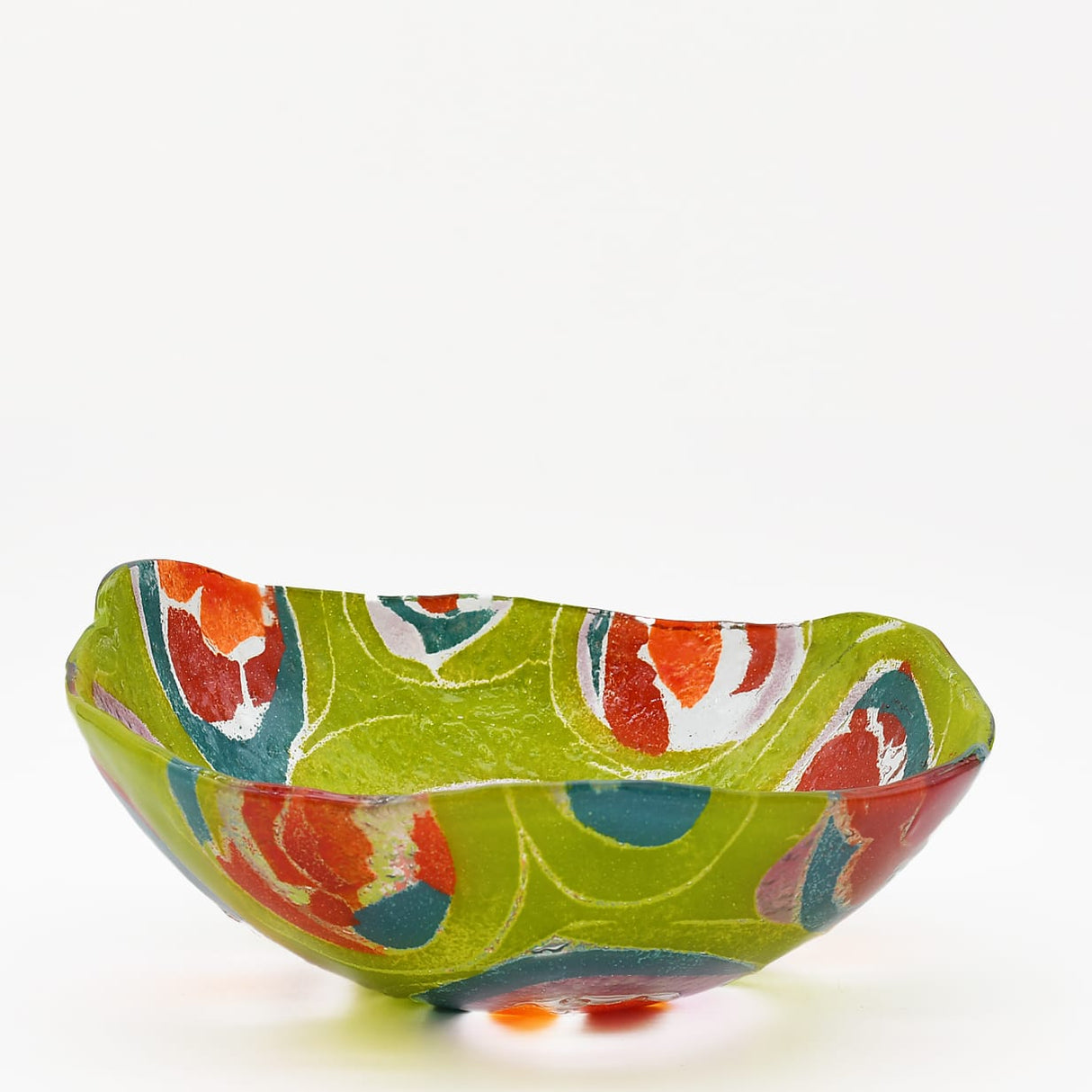Saladier en verre fusionné - Design abstrait | Portugal Saladier en verre "Marinha Grande" - 28cm