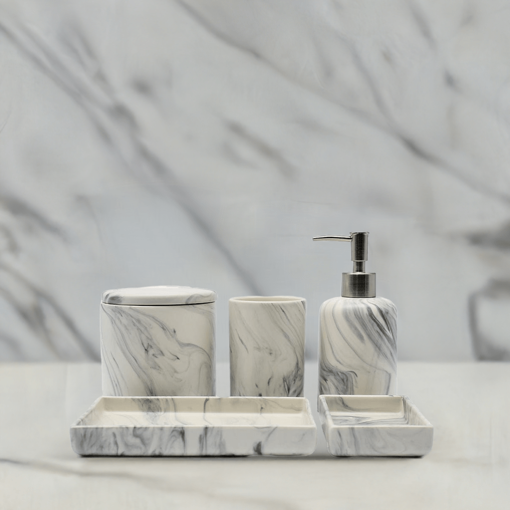 Set de salle de bains moderne imitation pierre Set de salle de bain en céramique