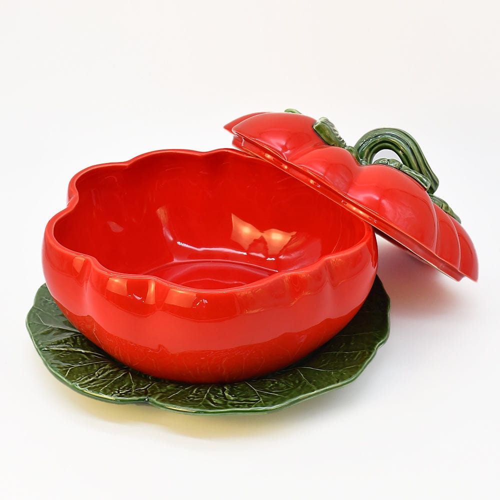 Soupière en forme de tomate I Vaisselle traditionnelle portugaise Soupière en céramique en forme de tomate