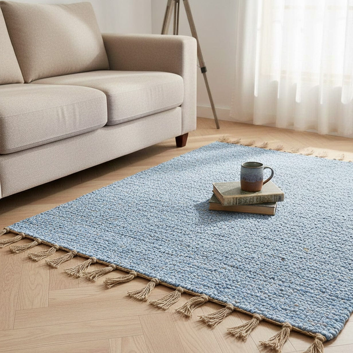 Tapis artisanal bleu ciel I Tapis artisanal portugais Tapis Artisanal - Bleu Ciel