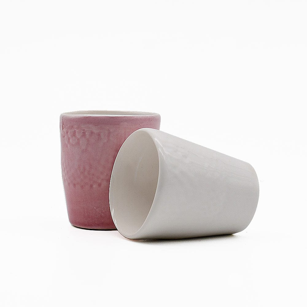 Assiette en céramique beige I Motifs dentelles portugaises #DRAFT Tasse à expresso Carimbada Rose