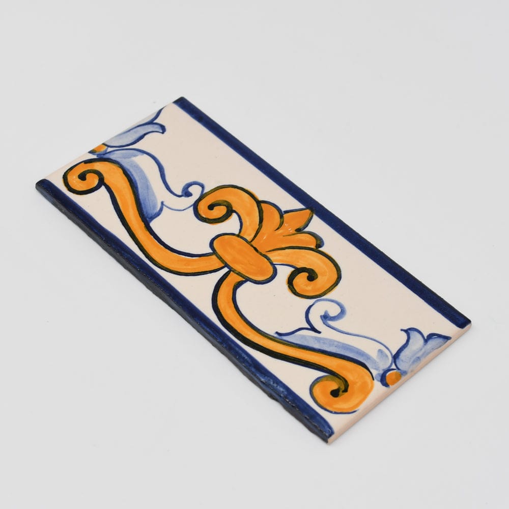 Azulejo Padrao I Azulejo portugais artisanal 14 cm Frise Azulejo 15x7,5cm