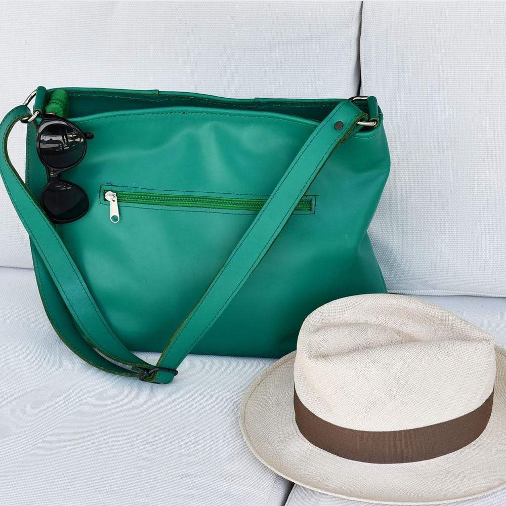 Besace en cuir vert I Produit de l'artisanat du Portugal Sac besace en cuir vert