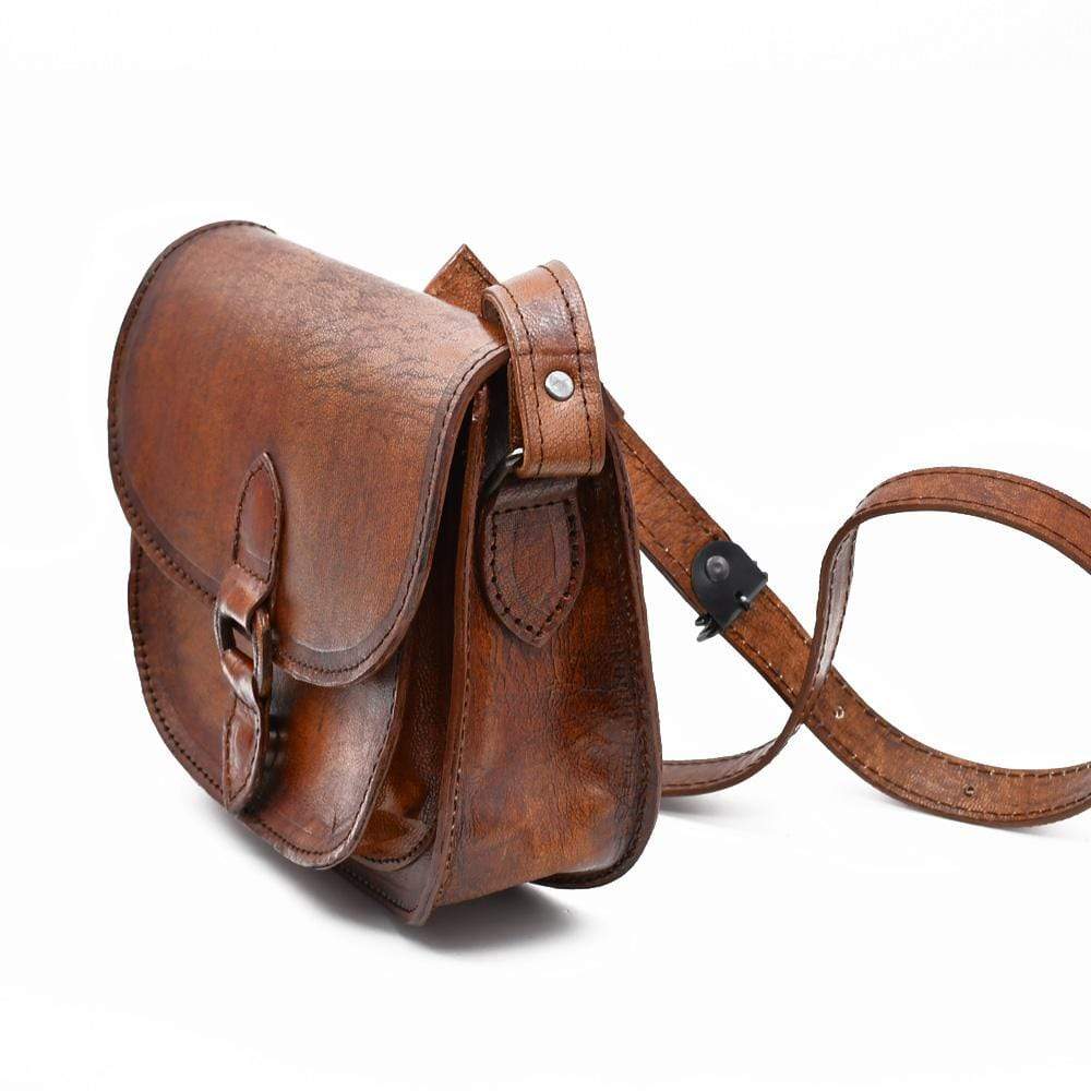 Besace en tissu du Minho I Produit de l'artisanat du Portugal Sac bandoulière en cuir marron