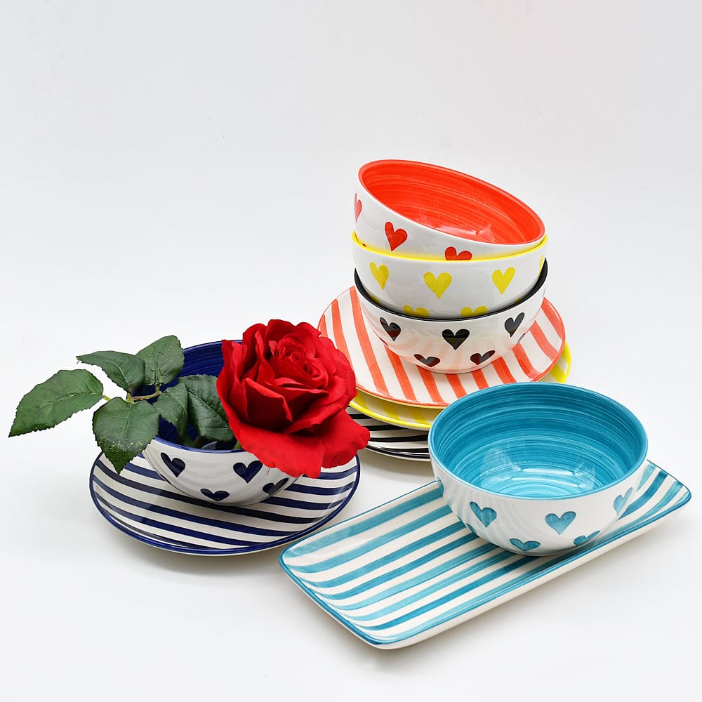 Bol en céramique portugaise I Vaisselle du Portugal en ligne Bol "Namorados" 15cm - Orange