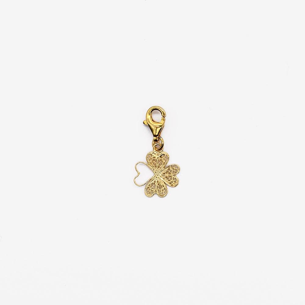 Boucles d'oreille en filigrane d'argent doré I Vente de bijoux argent Charm Trévo Doré Alma & Coraçao