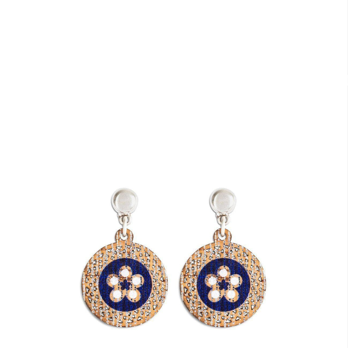 Flores I Cork blue earrings