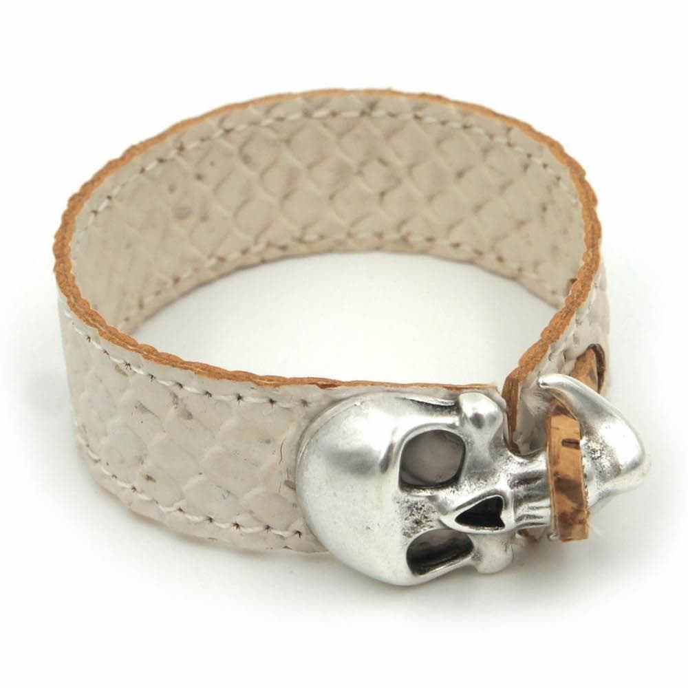 White cork bracelet - Skull
