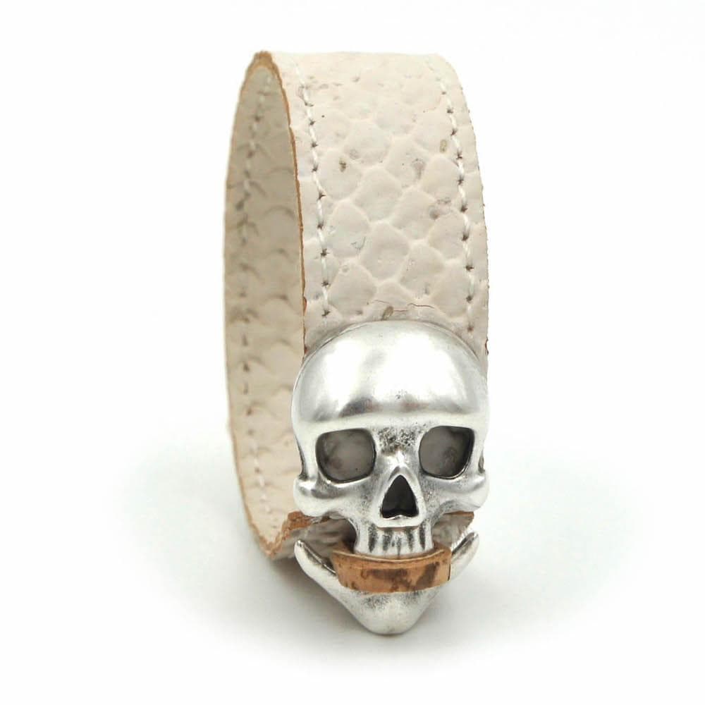 White cork bracelet - Skull
